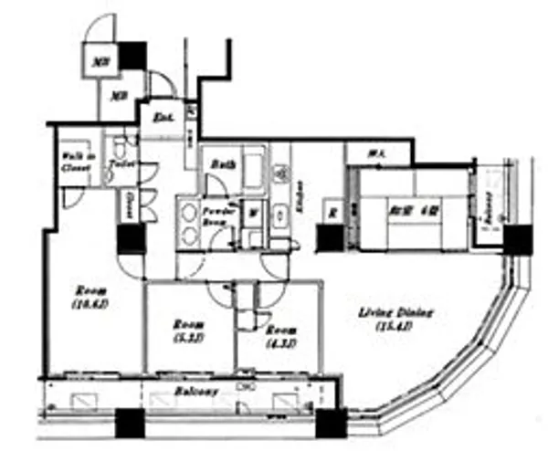 リズムタワーII【2103号室号室】の間取り