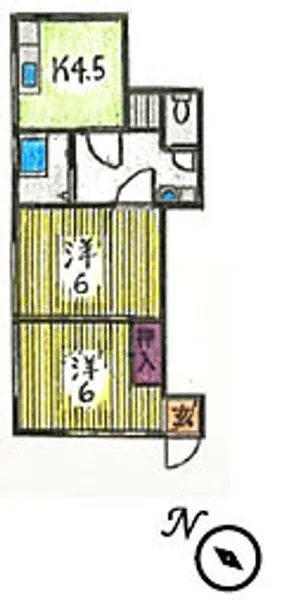 第二原コーポ【B号室号室】の間取り