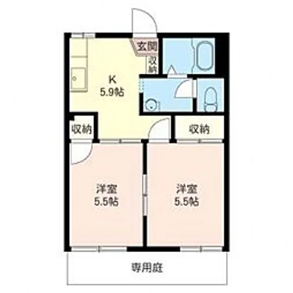 ホワイトシャトル島田【1階】の間取り