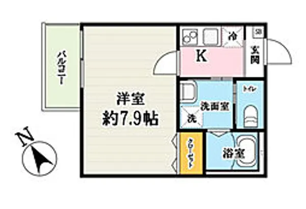 GRANDUO上福岡2【103号室号室】の間取り