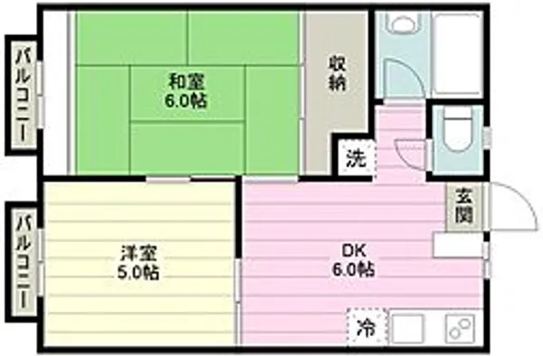 パーシモンハイツ【2階】の間取り
