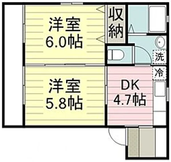 フジパレスA棟【1階】の間取り