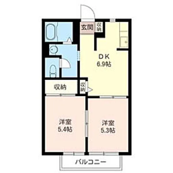 キャピタル上福岡【1階】の間取り