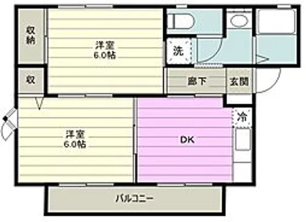 ホワイトアペックスB【1階】の間取り