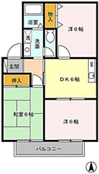 クイーンハイツII【2階】の間取り