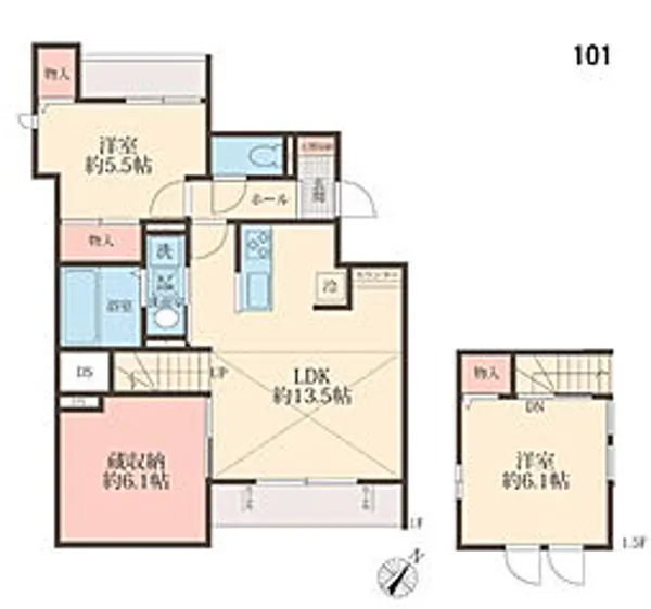 Hanna Green WEST【1階】の間取り