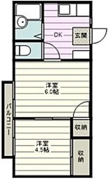 カスヤハイツB【2階】の間取り