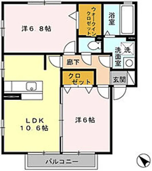ディアコートII【2階】の間取り