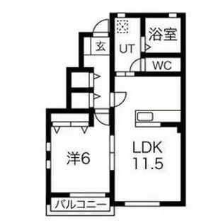 J・ウエスト【1階】の間取り