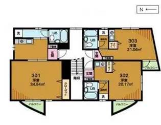 アーク金田【3階】の間取り