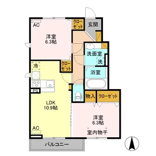 ルピナス B【1階】の間取り