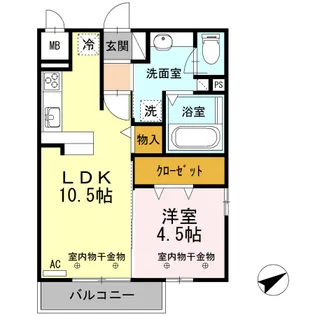 タウンコート堀木【2階】の間取り
