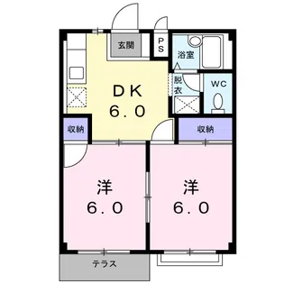サンライズ岩瀬【1階】の間取り