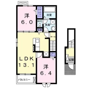 カーサ アリエッタ【2階】の間取り