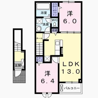 カーサ アリエッタ【2階】の間取り