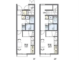 レオパレス菊川【209号室】の間取り