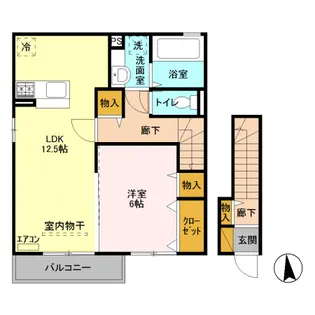 フリージアY【203号室】の間取り