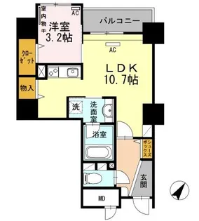 リーブル 博多駅前【13階】の間取り