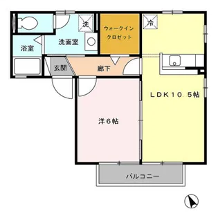 ウィルモア・リブレ B【2階】の間取り