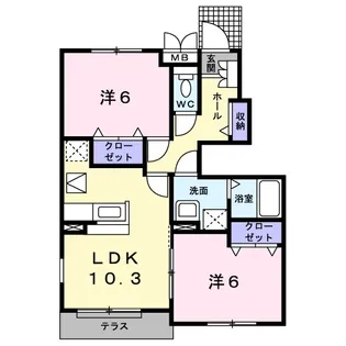 ヴィンヤード旭【1階】の間取り