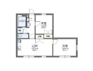 レオパレスメゾン・ド・アムール【101号室】の間取り