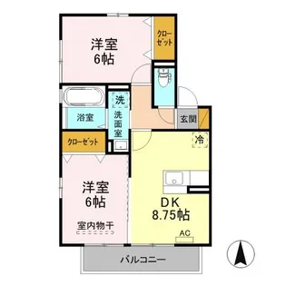 Huit B【2階】の間取り