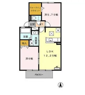 ウエストリバー B棟【1階】の間取り