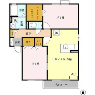 ボヌール アビテ B【2階】の間取り