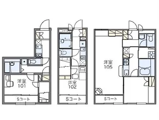 レオパレスドリーム【101号室】の間取り