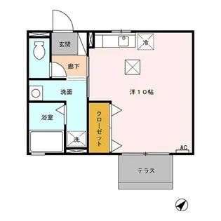 アクア ヒルズ【102号室】の間取り