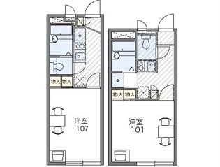 レオパレスまつや【2階】の間取り