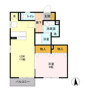 ルーチェ ガーデン A【1階】の間取り