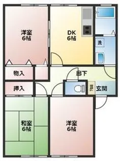 日天ながた野【103号室】の間取り