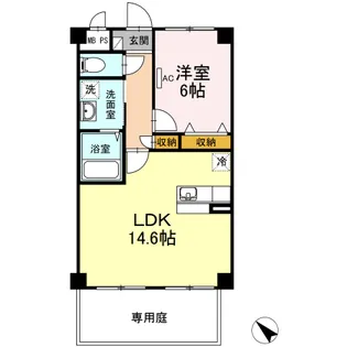 ジ・エレガンス城山【1階】の間取り