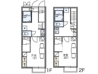 レオパレス三丁田【215号室】の間取り