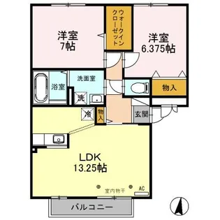 サニーウッド D【3階】の間取り
