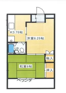 サンビレッジ東越谷【203号室】の間取り