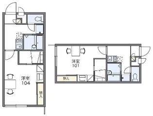 レオパレス尾関【201号室】の間取り
