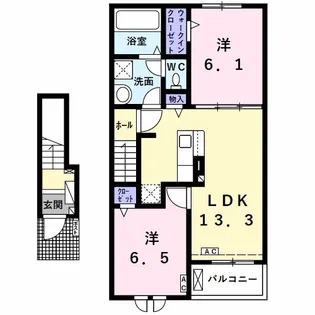 グランターサⅢ【203号室】の間取り