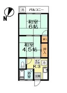 コーポサカエ【202号室】の間取り