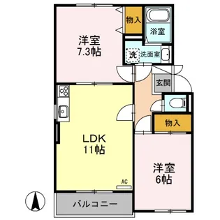 スカイプラザ宇梶 A【3階】の間取り