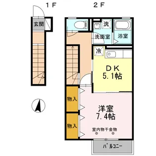 インカーサ36【2階】の間取り