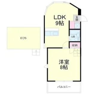 元魚ロイドアパートB【2階】の間取り