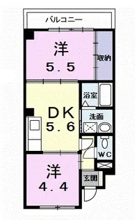 ドミールYASIRO・Ⅱ【1階】の間取り