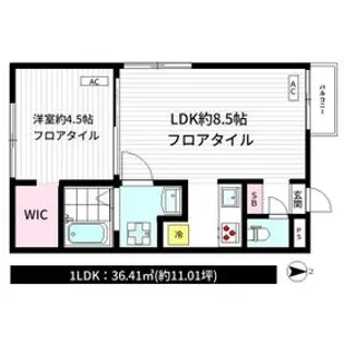 KINGHOUSE横濱蒔田【2階】の間取り