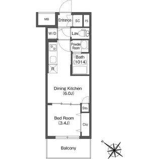 エスタート塚本【12階】の間取り