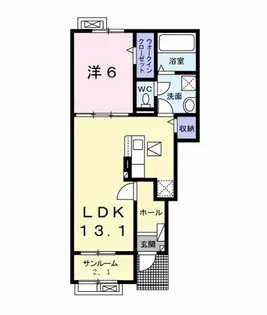 メゾンドビュー・ラシーヌⅠ【1階】の間取り