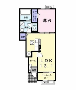 メゾンドビュー・ラシーヌⅡ【1階】の間取り