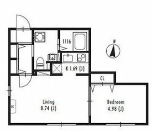 プライマル中野新橋【1階】の間取り