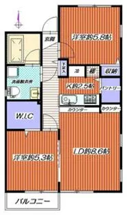 アビタシオンM堀ノ内H棟【2階】の間取り